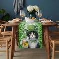 thumbnail image 2 of St. Patrick's Day Table Runner - 108 Inch Long, Kitchen Dining Table Runner Dresser Scarves, Cat Beer Green Clovers Buffalo Plaid Farmhouse Decor for Coffee Tables Wedding Party Banquet, 2 of 8