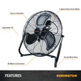 thumbnail image 3 of Remington Ventilador de piso de alta velocidad, unidad de enfriamiento portátil de 3 velocidades, flujo de aire de metal resistente para grandes tiendas, garajes y almacenes, 20 pulgadas, negro, 3 of 5