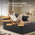 thumbnail image 3 of Oversized Chaise Lounge Chair Indoor, Plush Sleeper Sofa Couch Reading Chairs with Throw Pillows and Removable Armrest Pads for Living Room, No Assembly Required, Gray, 3 of 13