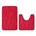 thumbnail image 5 of Yafa Home Fashion 2pc: 17" X 24" + 20"X 32" Bath Rug Set, Memory Foam; Water Absorbent & Non-Slip Bathmats(Red), 5 of 5
