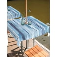 thumbnail image 2 of Outdoor Tablecloth with Umbrella Hole for Patio/Picnic/Party/Camping, Blue Ombre Waterproof Table Cloth Square Cover Washable, Watercolor Modern Abstract Art (60"x 60"), 2 of 8