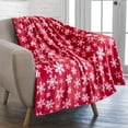 thumbnail image 2 of Washranp Plush Christmas Blanket Snowflake Print Thicken Keep Warm Elk Print Sofa Bed Blanket for Home, 2 of 5