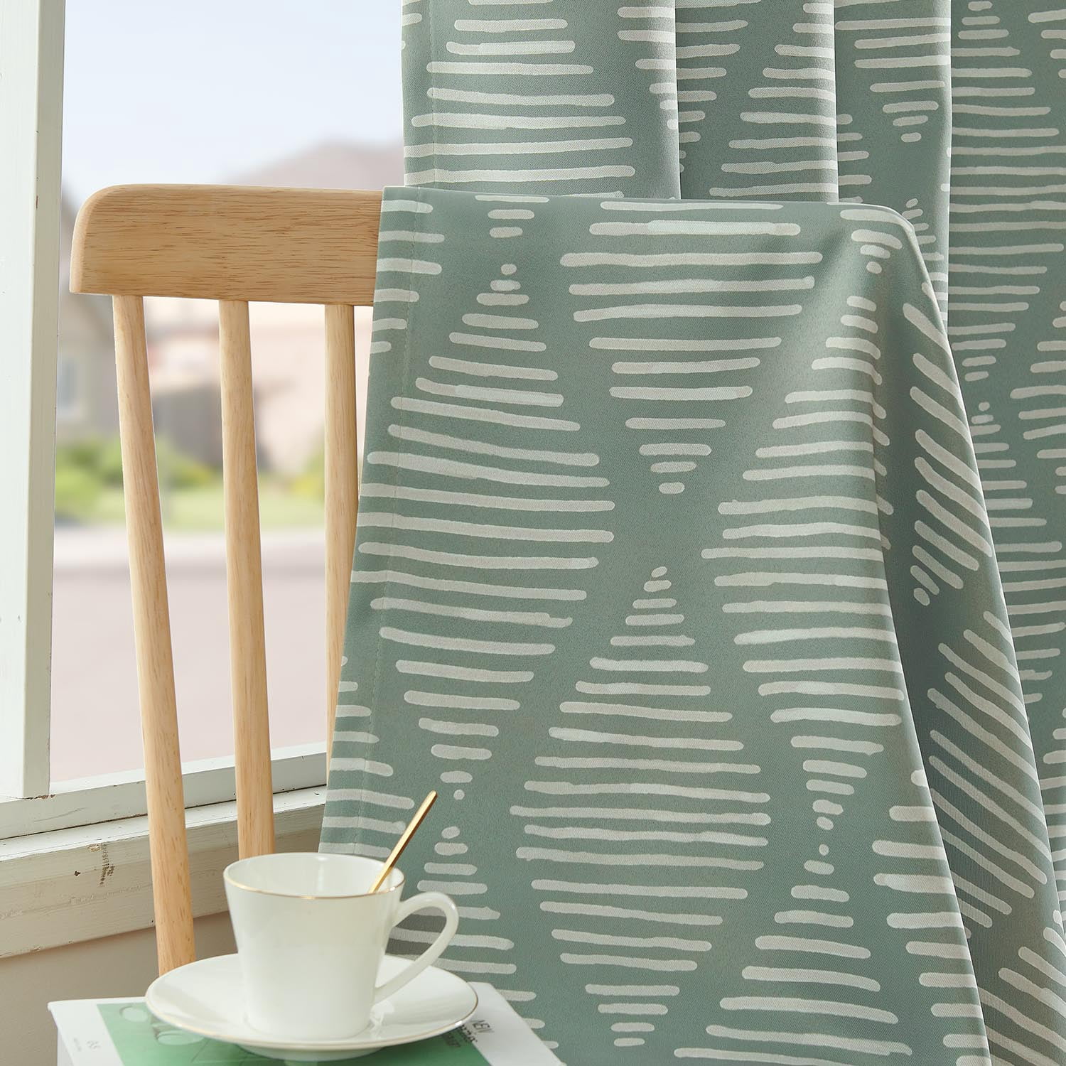 Curtainking Blackout Curtains - 52x96 inch Green Set of 2 with Grommet Thermal Insulation, Ideal for Living Room Bedroom Windows