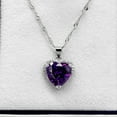thumbnail image 3 of Uloveido White Gold Plated Purple Heart Crystal Necklace Fashion Love Pendant Wedding Promise Jewelry for Women DZ006 (purple), 3 of 7