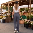 thumbnail image 6 of longantii Wide Leg Sweatpants Women Low Rise Baggy Sweatpants Y2K Drawstring Cotton Lounge Pants Womens Fall Fashion 2026, 6 of 7