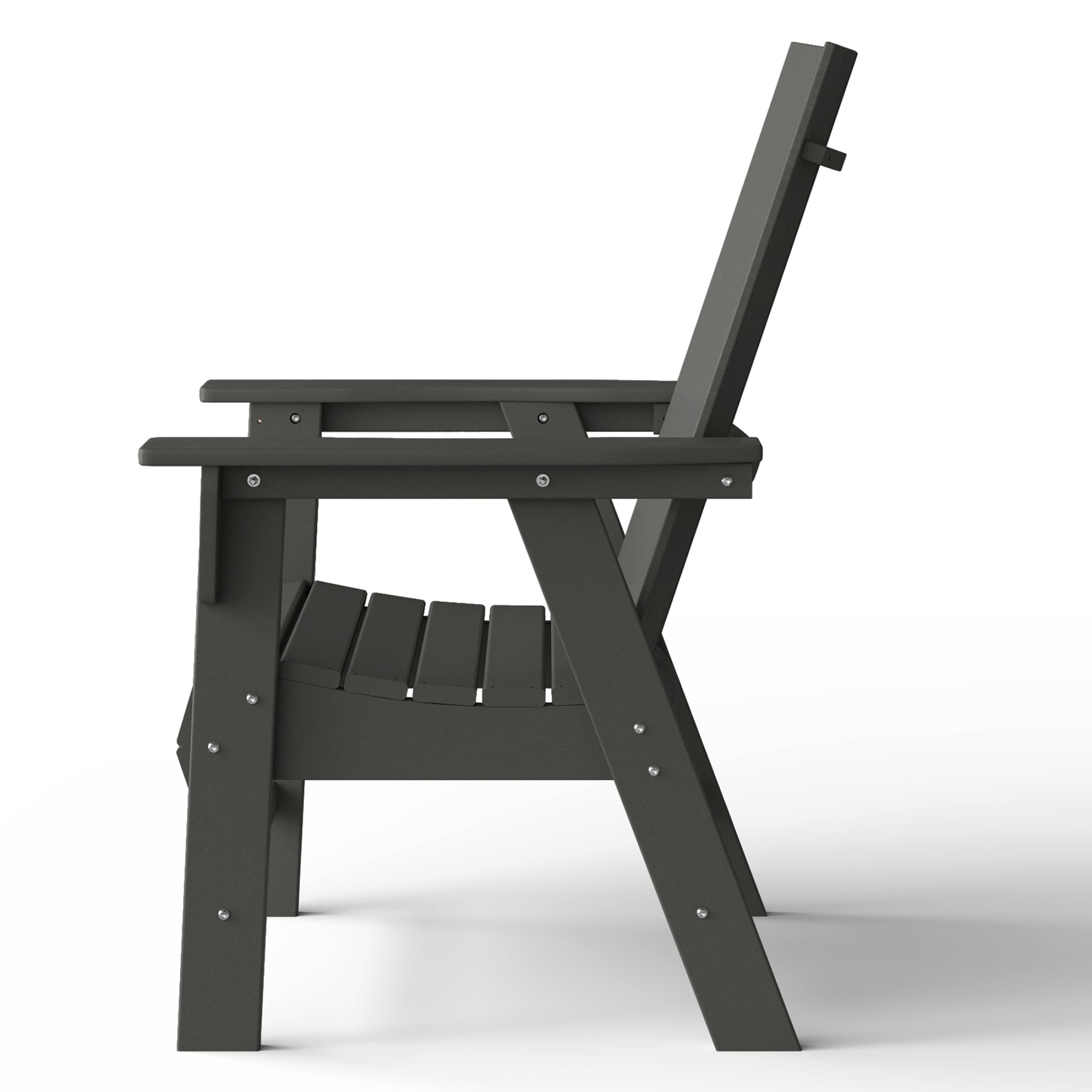 WestinTrends Ashore Outdoor Patio HDPE Plastic Modern Adirondack Dining Chair, Gray