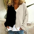 thumbnail image 2 of Kaemgyyd Cardigans for Women Loose Fit Long Sleeve Color Block Knit Tops Fall Trendy V Neck Button down Sweaters Coat S-3Xl, 2 of 4