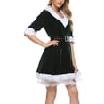 thumbnail image 3 of Kiapeise Women Sexy Nightwear, Christmas Dress, Long Sleeve V-Neck Plush Decoration Layered Mash Hem Lingerie, 3 of 7