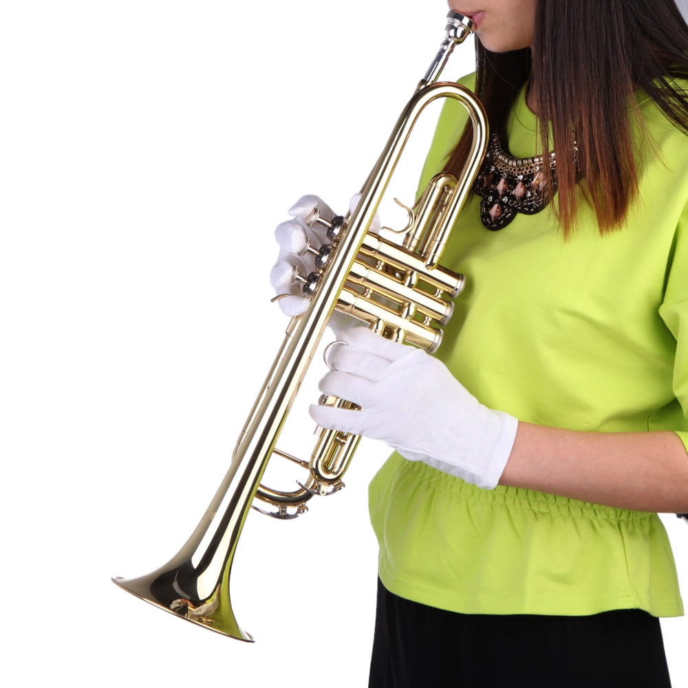 Muslady B Flat Bugle Call Trumpet Brass Cavalry Horn with Mouthpiece for School
