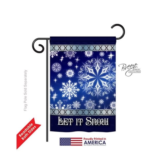 Breeze Decor 64076 Winter Let It Snow Dream 2-Sided Impression Garden Flag - 13 x 18.5 in.