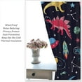 thumbnail image 6 of Cartoon Dinosaur Blackout Curtains, Creative Hand Painted Star Theme Fun Planet Rocket Space Print Rod Pocket Window Treatments Drapes for Kidsroom Nursery Boys Bedroom 84" W X 84" L, 6 of 8