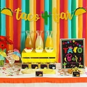 Taco Bar Decoration Kit - Banner Sign Tents Garland for Cinco De Mayo Mexican Fiesta Themed Party Bachelorette Bridal Shower, Baby Shower, Housewarming