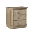 thumbnail image 2 of Contemporary 3 Drawer Nightstand | Convenient Bedroom Storage with LED Accent | Wood in Gold Snake Skin Style | Adorn Bedroom, 2 of 2