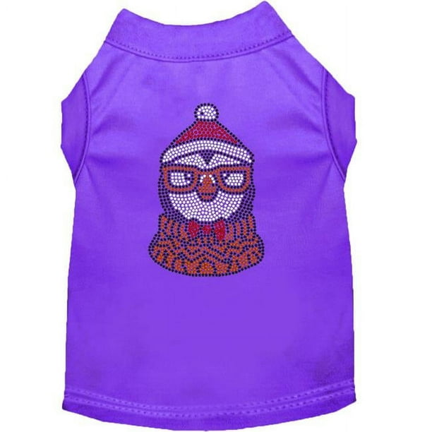 Hipster Pingouin Strass Chien Chemise Violet Lg (14)