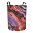 thumbnail image 2 of Circular Hamper Single Layer Laundry Basket Storage Basket Waterproof Single Layer Fabric With Handle Pe Support Strip Mediumvioletred Marble_3 Small, 2 of 8