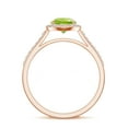 thumbnail image 3 of 925 Sterling Silver Pear Shaped Peridot Halo Ring, Moissanite Engagement Ring in Rose Gold Plated| Teardrop August Birthstone Wedding Ring, Birthday, Anniversary Jewelry, Ring Size 9, 3 of 4