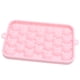 thumbnail image 2 of Bandeja de 25 cubitos de hielo de silicona de fácil liberación, molde para hacer bolas de hielo, mini bandeja redonda con tapa, color rosa, 2 of 14