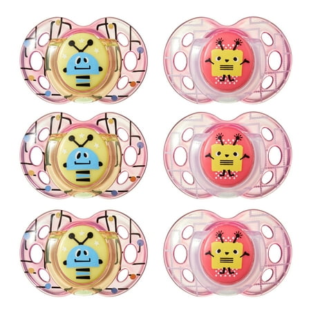 Tommee Tippee Closer to Nature, Fun Style Infant Pacifier, 6-18m, 6pk,