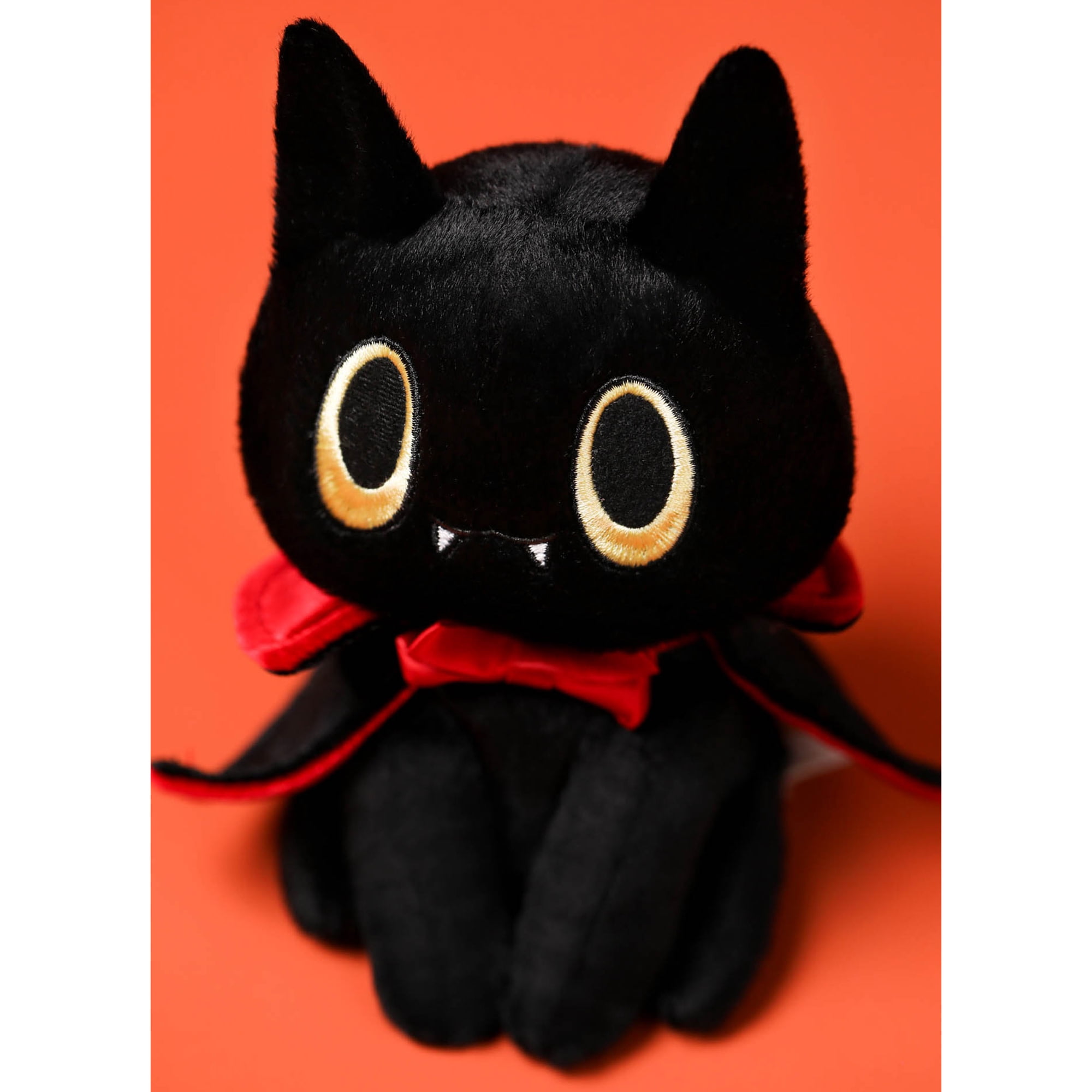 McHugs: Halloween Series - Dracula Cat - 7" Black & Red Stuffed Animal Plush, Soft Weighted Cuddle Toy, Cozy Comfort Play Companion, Baby-Toddler-Kids