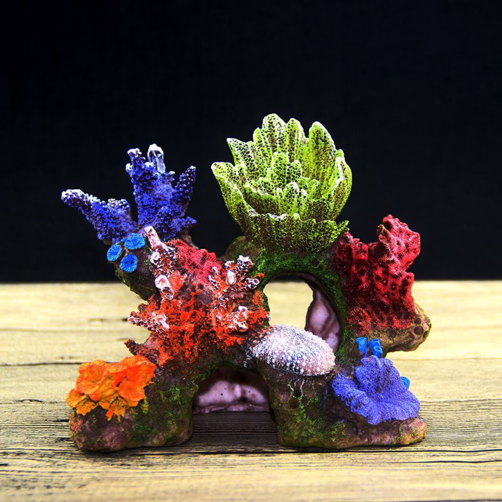 Aquarium Coral Decor Fish for Tank Coral Rocks Resin Cave Safe and Harmless