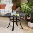 thumbnail image 4 of 24" Black Rounded Metal Outdoor Bistro Table With Umbrella Hole, 4 of 9