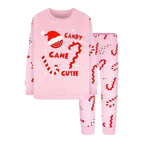 CAIVO Kids Outfit Sets Girls Boys Festive Holiday Family Matching Outfit Sets Soft Comfortable Children Outfits Cozy Two Piece With Long Sleeve Tops Pants Pants Xmas Print Design 7-8 Years