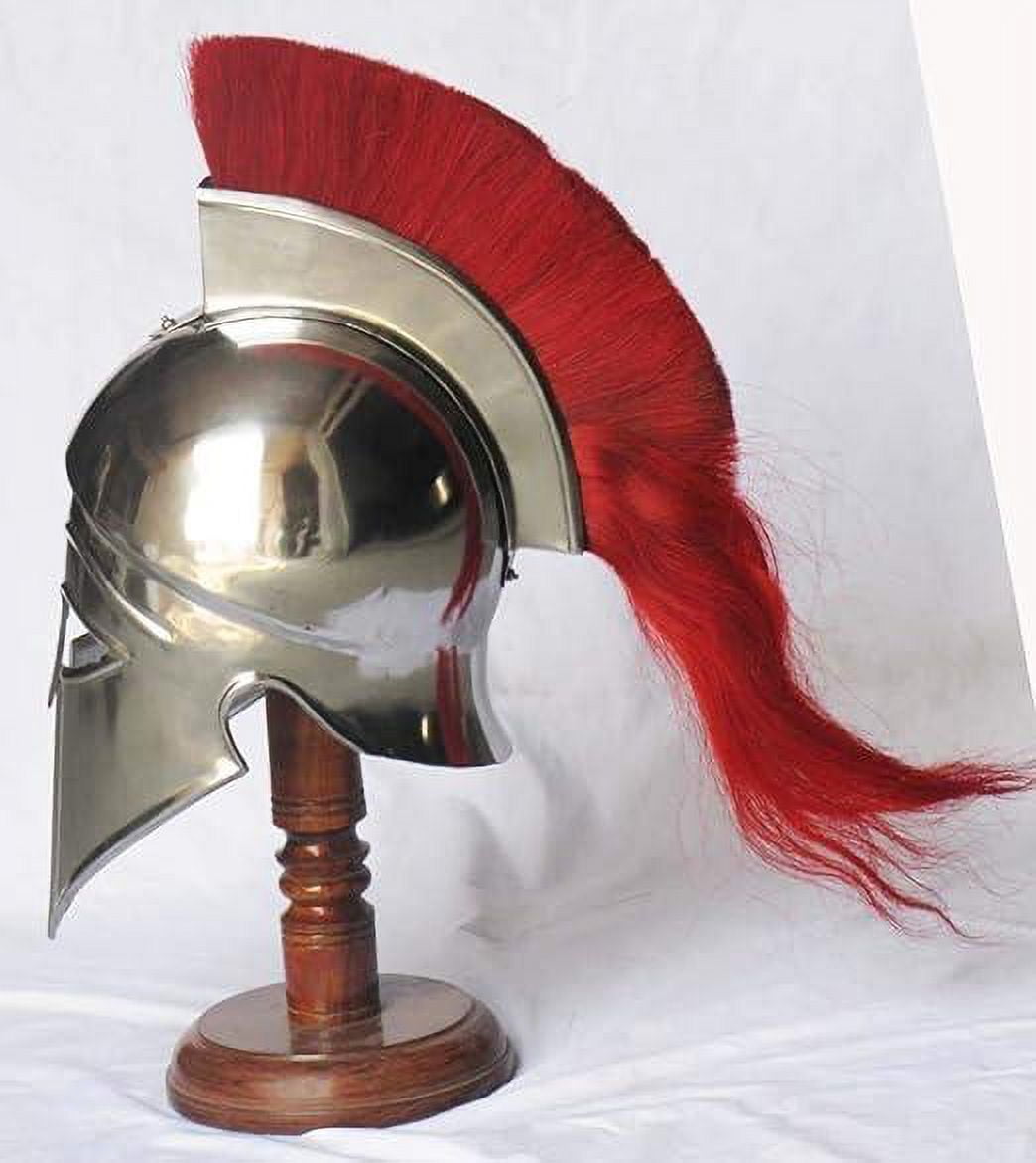 Elmo Corinzio Spartano Replica LARP - Acciaio, Circonferenza 72cm, Con Fodera In Pelle - Foto 10