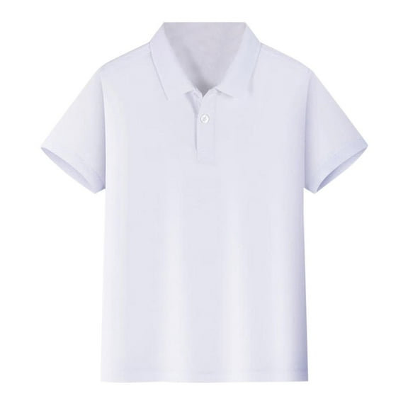 Polo Shirts for Boys Short Sleeve White Shirts Boys Collared Shirt for Boy 9-10 Years