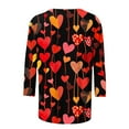 thumbnail image 4 of GA WEIHUA Flash Deals,Valentine's Day T Shirts for Women Cute Heart Print Graphic Tees Dressy 3/4 Sleeve Top Cute Round Neck Shirt for Women Lover Gift Tunic Tops(Wine,L), 4 of 5