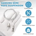 thumbnail image 4 of Uxcell 2Set Ceiling Hanging Wire Cable Kit, 4.9ft Bottom Adjust Adjustable Hanging Wire Rope Suspension with Square Mount Screw Kit for Pendant Chandelier Ceiling LED Panel Light, Chrome, 4 of 7