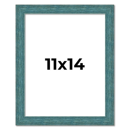 11x14 Frame Blue Rustic Barnwood Solid Wood Picture Frame Width 1.25 Inches | Interior Depth 0.5