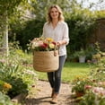 thumbnail image 5 of Woven Handmade Plant Basket 12x14x4 Inch Natural Rattan Basket Planter with Handles Indoor Outdoor Plant Baskets for Houseplants Decor, 5 of 5