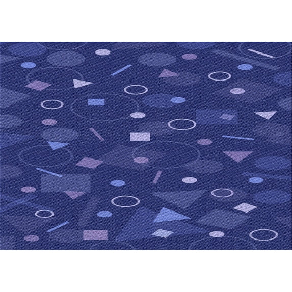 Ahgly Company Indoor Rectangle Patterned Denim Dark Blue Area Rugs, 2' x 5'