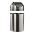 Umbra 2.5 gal Mezzo Plastic Swing Top Lid Bathroom Trash Can, Silver