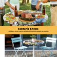 thumbnail image 6 of Elastic Fitted Round Tablecloth, Spring Dog Waterproof Stretch Table Cover for 45"-54" Tables, Sunflower Daisy Botanical Vintage Washable Outdoor Tablecloths for Patio, Picnic, Camping, 6 of 9
