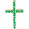 Bella Grace 14K Yellow Gold Emerald Petite Cross Gold Color in Petite Cross Necklace Style