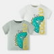thumbnail image 4 of Gibobby Camisas De Vestir Niños pequeños bebés niños verano dibujos animados lindo dinosaurio manga corta cuello redondo camisetas Tops camiseta verde y opcional(Blanco, 4-5 Años), 4 of 5
