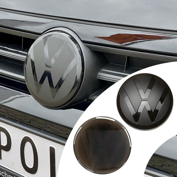 black/white Mirror style Car Front Grill/Rear Trunk Emblem Lid