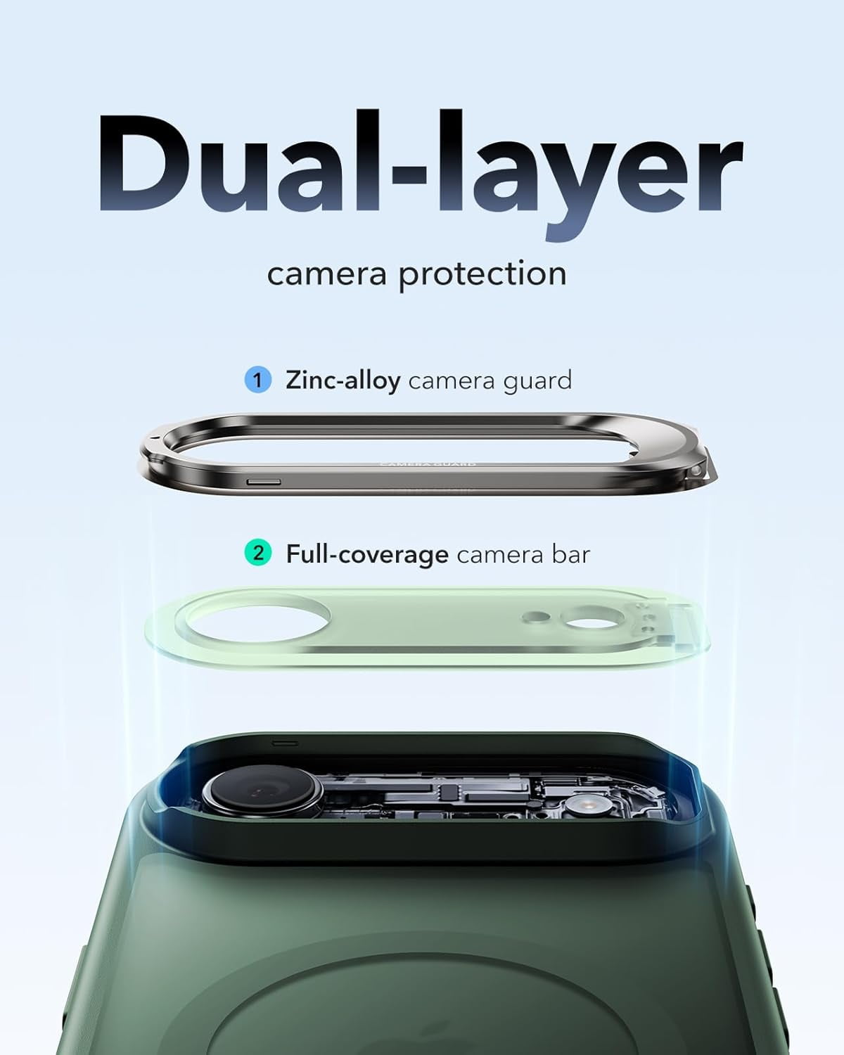 CRKMGS-ESR for iPhone Air Case with Stash Stand, Compatible with MagSafe, Military-Grade Drop Protection Magnetic Phone Case for iPhone 17 Air, Scratch-Resistant Back Cover,Frosted Green
