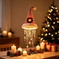 thumbnail image 5 of Lighted Santa Hat Hanging Chandelier,Fabric Christmas Hat‑Shaped Hanging Decor With Warm LED String Lights For Porch Entryway Ceiling Covered Outdoor Holiday Display.B, 5 of 6