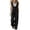 Black, variant on Ruffle Trim Wide Leg Jumpsuits for Women V-Neck Sleeveless Smocked Elastic Waist with Pockets Loose Casual Summer Overalls
