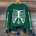 thumbnail image 2 of VKOYWKM Women Halloween Sweatshirts Crewneck Sweatshirts Skeleton Graphic Pullover Vintage Spooky Print Long Sleeve Fall Oversized Sweatshirt, 2 of 7