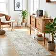 thumbnail image 3 of Boho Vintage Round Rug ft- Faux Wool Dreely Washable Area Rug Small Distressed Throw Rugs Floor Carpet for Door Mat Entryway Bedrooms Laundry (Round - ; Diameter Border ), 3 of 7