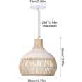 thumbnail image 4 of Arturesthome White Rattan Pendant Light, Wicker Hanging Ceiling Light Chandelier, Handmade Woven Lampshade for Kitchen Island, 4 of 20
