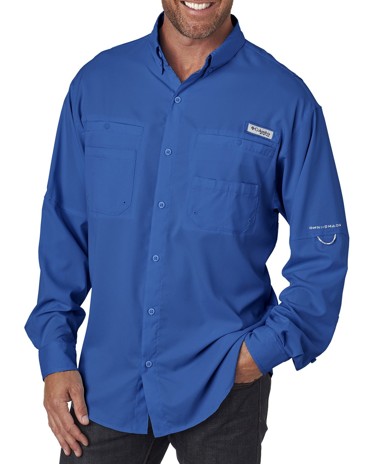 blue columbia shirt