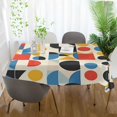 thumbnail image 3 of Yayeee Tablecloths 60" x 108" Rectangle Wrinkle Resistant Party Table Cover, Blue Geometric, 3 of 8