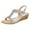 Silver, variant on CAICJ98 Sandals Women Womens Sandals Flats Shoes for Women Comfortable Walking Summer Gladiator Bohemian Beaded Dress Shoe Elastic Ankle Strap Slip On Sandal,Silver