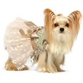 thumbnail image 2 of Fitwarm Shining Embroiderd Dog Dress Doggie Tutu Flower Girl One-Piece with Bowknot Pet Clothes for Wedding Birthday Party Doggy Gown Puppy Outfits Cat Apparel L, 2 of 6