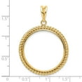 thumbnail image 2 of FJC Finejewelers 14 kt Yellow Gold with Twisted Wire 27.0mm Prong Coin Bezel Pendant, 2 of 6