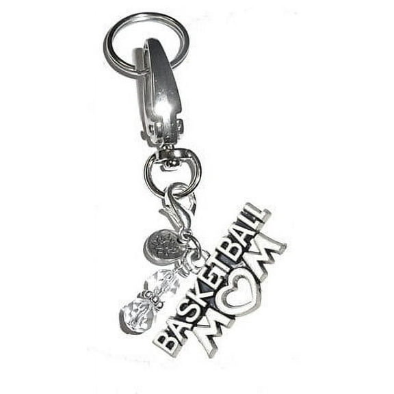 Hidden Hollow Beads Women's Keychains - Basketball Mom Key Ring Charm - Bag Charm